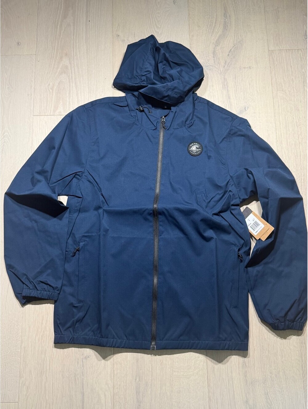Big Chill Navy Blue Hooded Windbreaker Jacket Medium